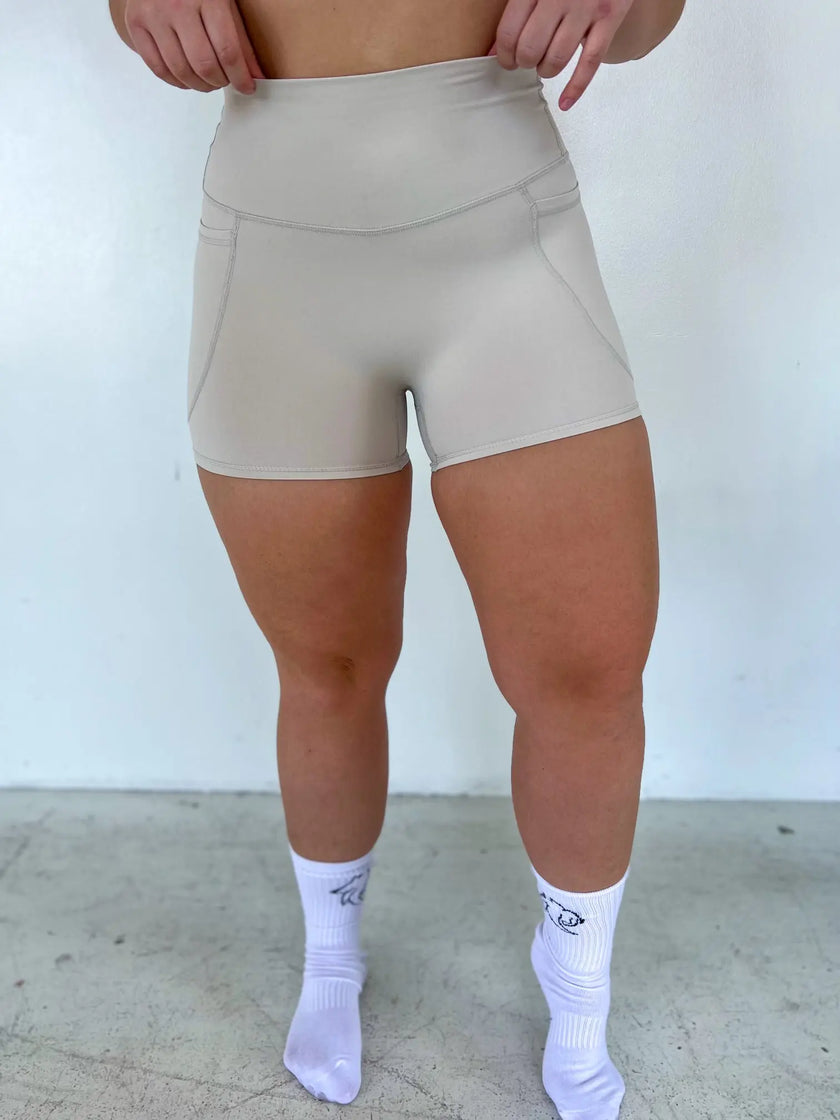 Amara Pocket Short - Virtuous Ivory - Wolfness Athletics