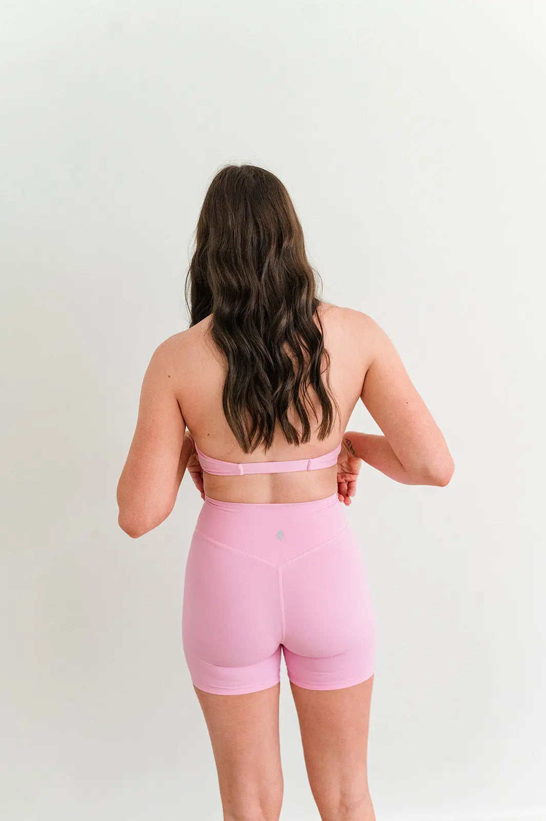 Petal Pink biker shorts, designed for comfort and style, perfect for any workout.