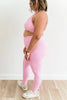 Petal Pink 7/8 leggings and matching bra top