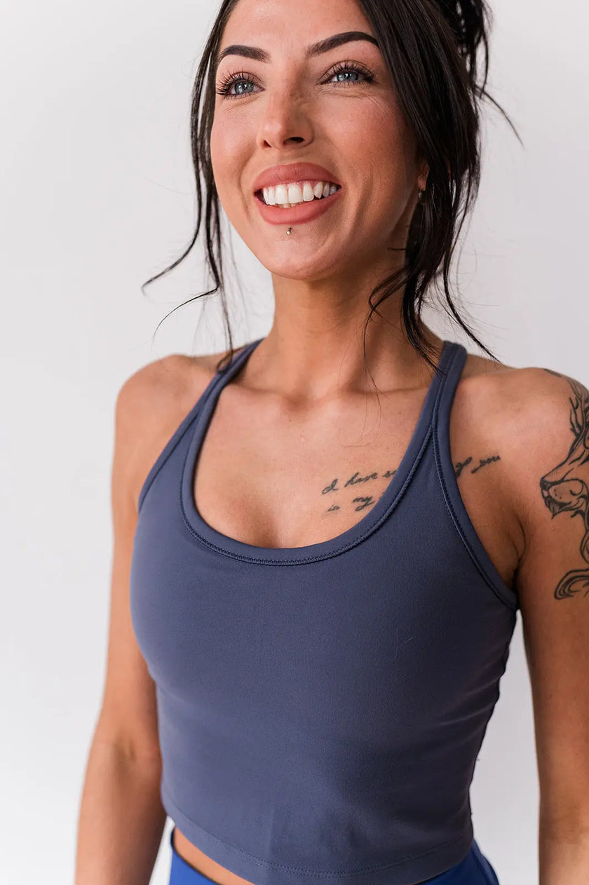 Harmony Racerback Tank - Cinder Grey - Wolfness Athletics